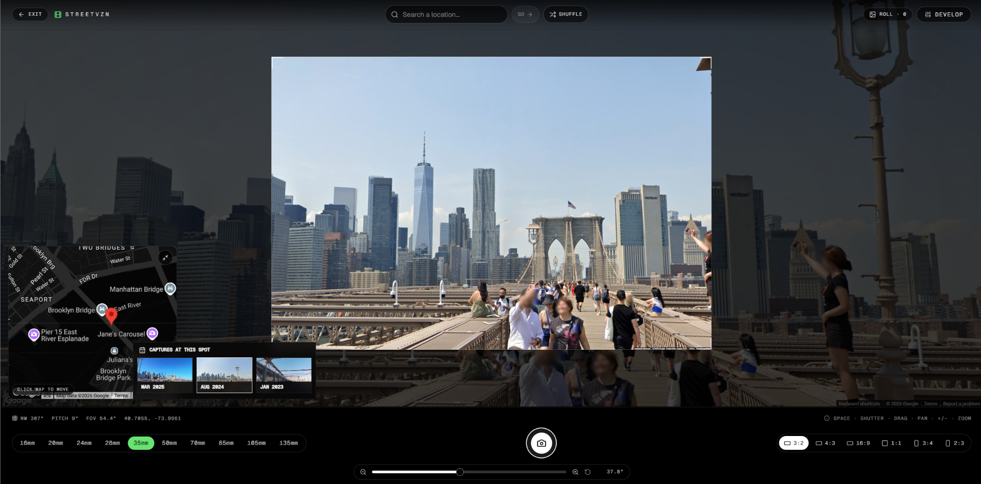 STREETVZN in-app viewfinder