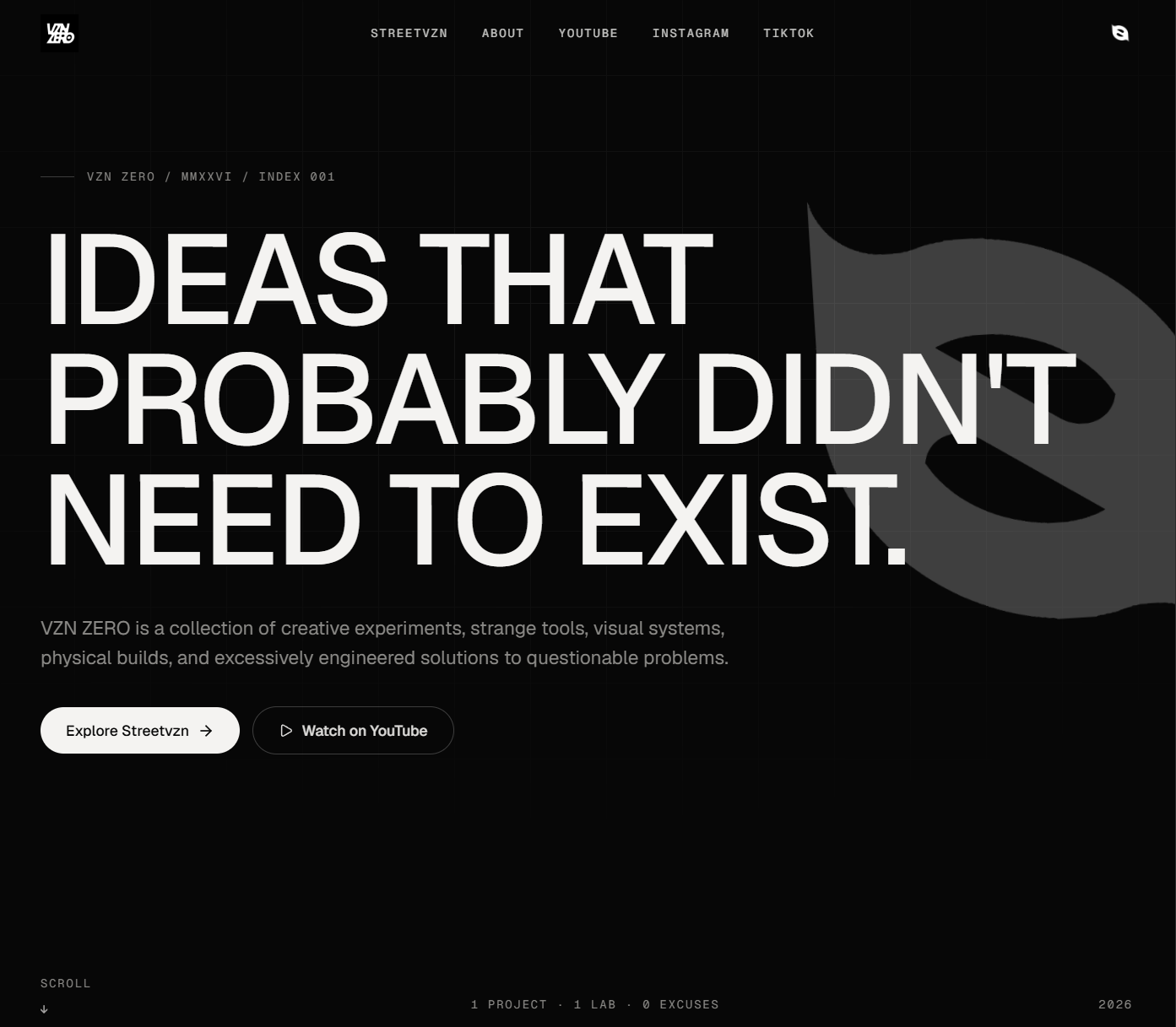 VZN ZERO website