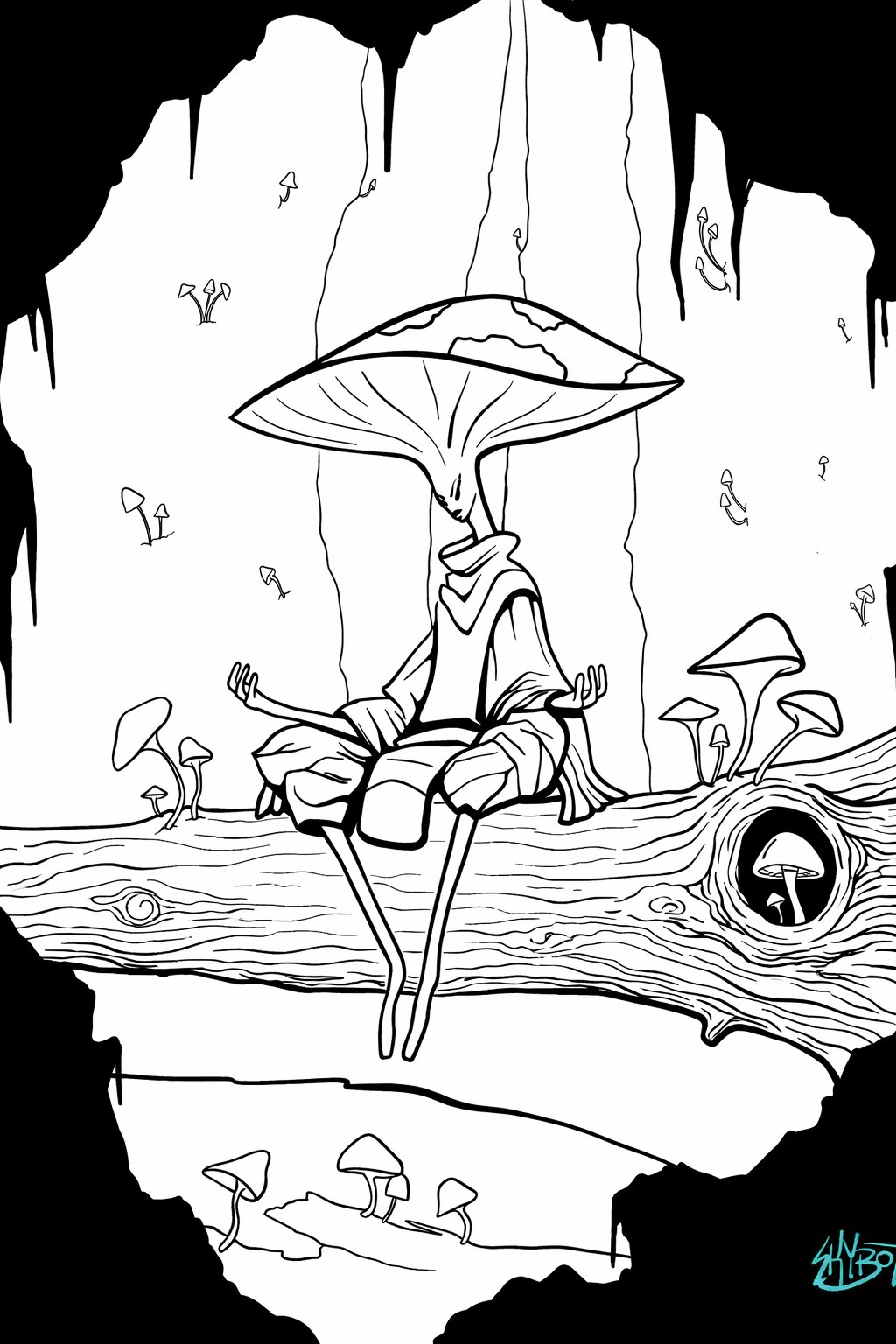 Mushroom Cave - Ink version
