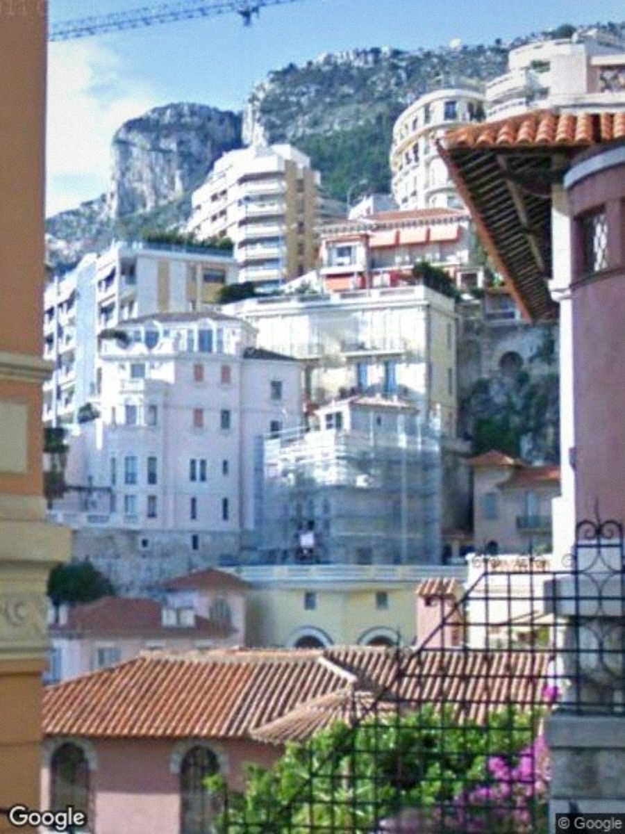 Monaco hillside · Old Town rooftops · 135mm - raw Street View capture