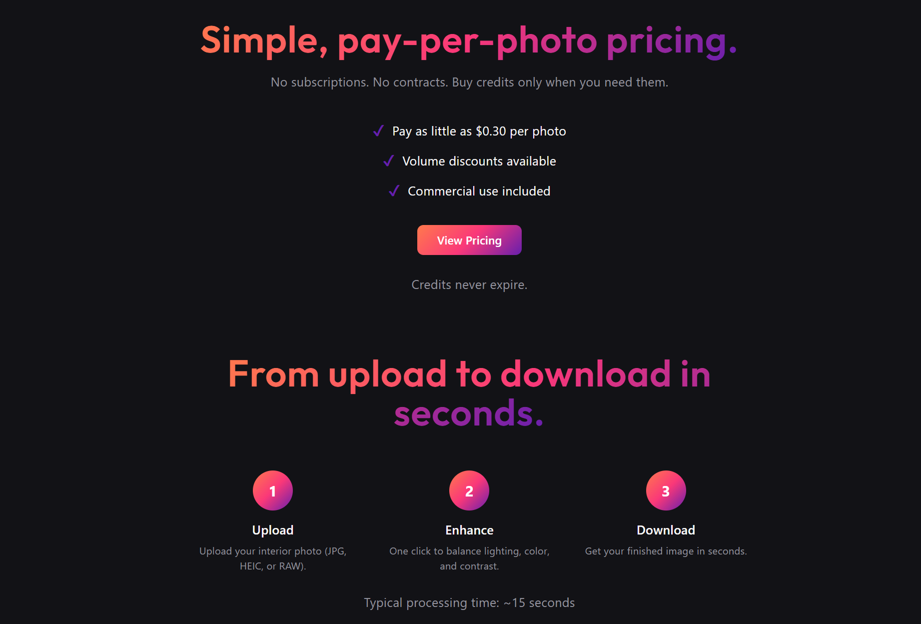 AutoEditPro web app pricing page