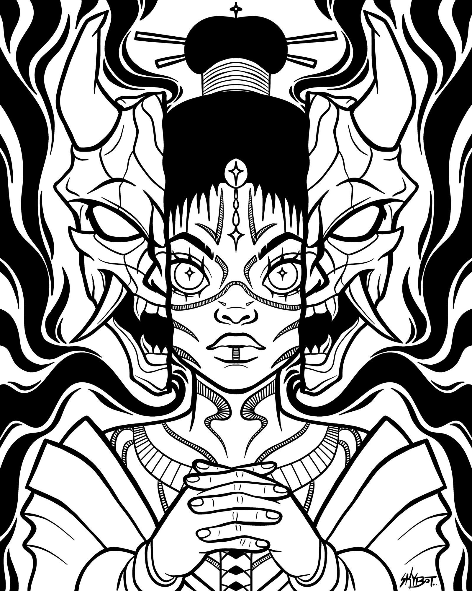 Oni Guardian - Line art