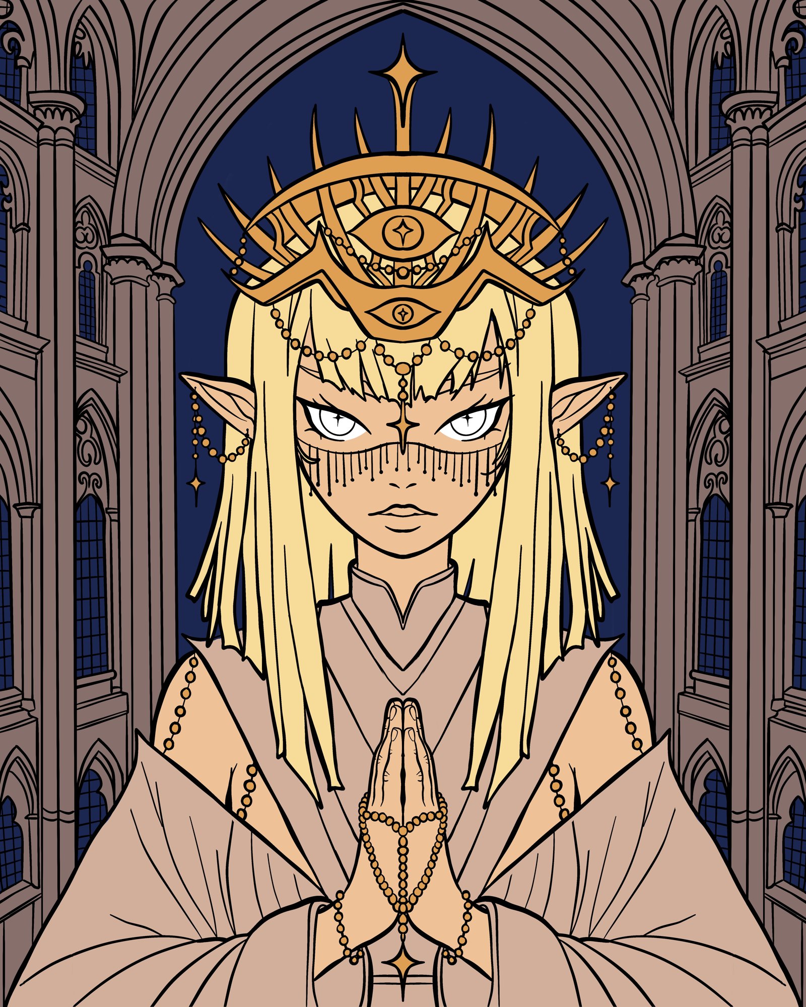Cathedral Empress - Flat color pass