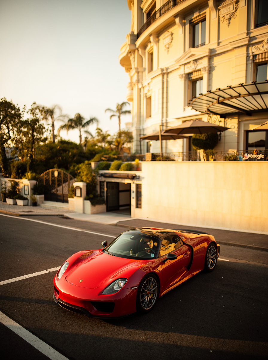 Porsche 918 Spyder · Monte Carlo, Monaco · 50mm - AI-enhanced photograph