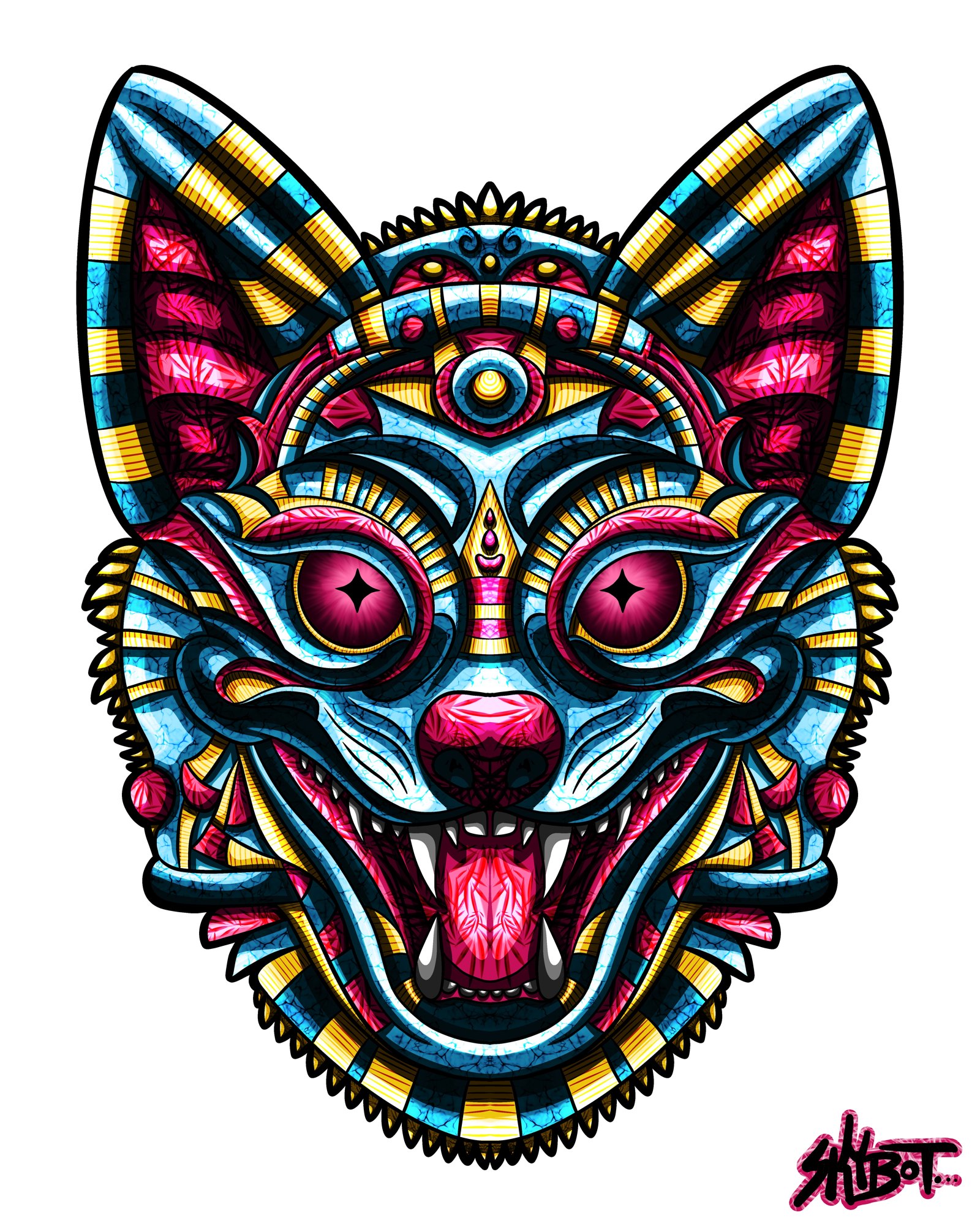 Kitsune Cat - Finished piece